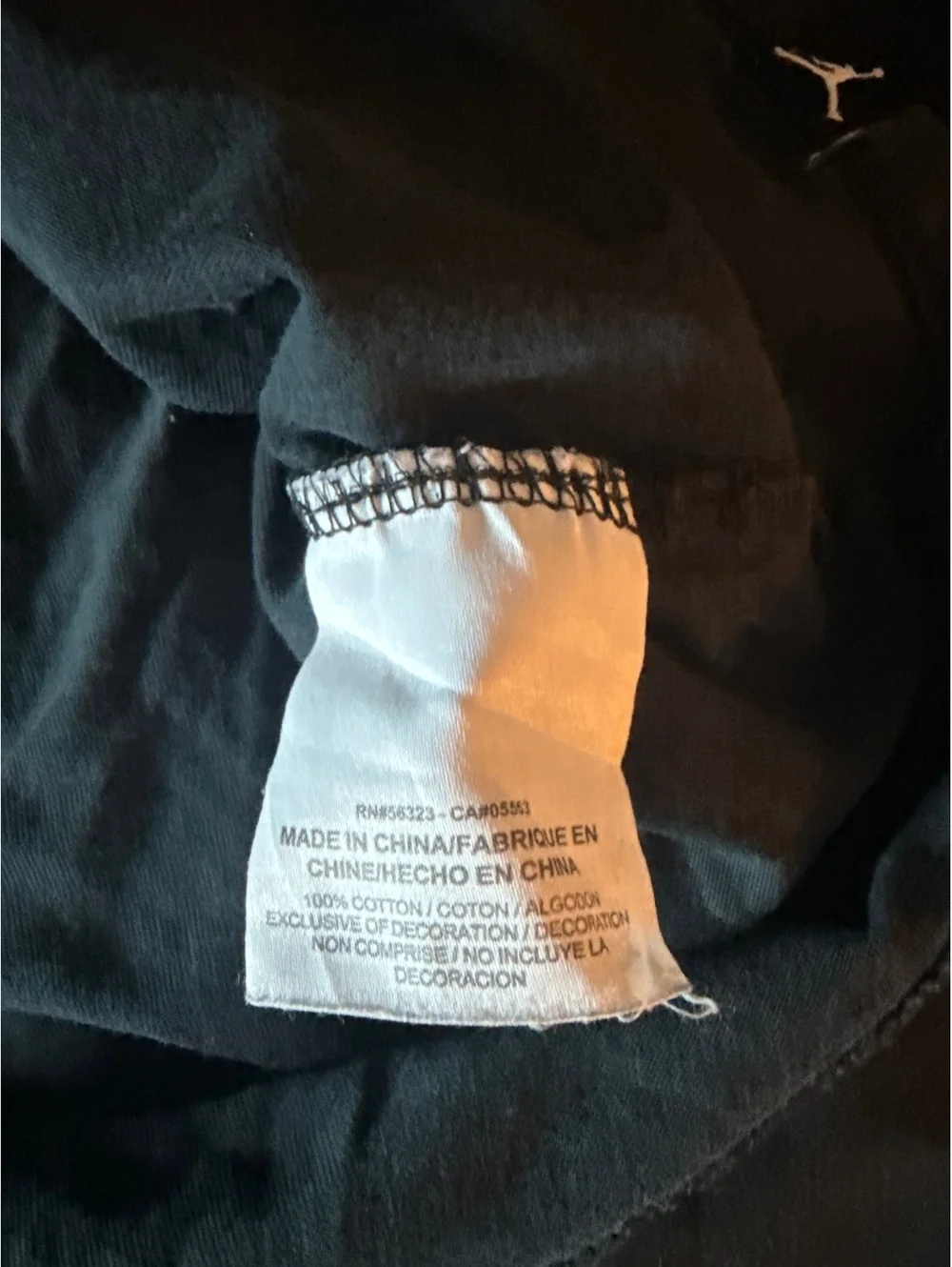 Jordan Flight Graphic T-Shirt Medium Black Cotton
